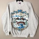 Hanes Vintage snowy Christmas time theme on pullover fall cozy sweater size small Photo 0