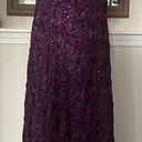 Alex Evenings  Embellished Lace A-Line Gown, Purple Eggplant Size 14 New w/Tag Photo 6