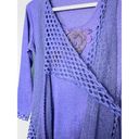 Pretty Angel  Purple Tunic Mesh Floral Appliqué Asymmetric Hem Size Large Photo 5