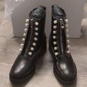 3.1 Phillip Lim  black hayett lug sole zipper boot with pearls size 39 Photo 0