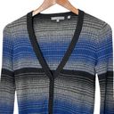 Vince  Cashmere Blend V Neck Cardigan Button Closure Womens Small Pockets Striped Photo 3