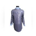 Pilcro  Long-Sleeve Sequin Mini Shirt Blue Dress. | Small Photo 4