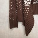 Decree  Small Brown Nordic Style Cardigan Open Front Shawl Collar Photo 4