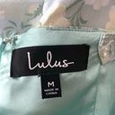 Lulus Lulu’s Blooming Love Light Blue Yellow Floral Jacquard Mini Dress size Medium Photo 10