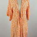 Privacy Please  Orange Floral Tie Front Dress Photo 0