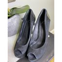 Brian Atwood B  Blayne Black Suede Peep Toe Platform Pumps Women's Size 7 Photo 3