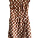 Eshakti  Gingham Sheath Dress Bateau Neck Cap Sleeve Knee Length Orange 8 Medium Photo 0