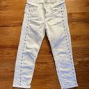 Zadig & Voltaire EUC  Stud Jeans‎ Women 26 White Elios Spikes Boyfriend Crop Photo 0