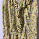 Papaya Sleeveless Yellow Floral Ruffle Neck Pleated Accent Top Photo 4