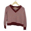 Madewell NWOT  Arden V-Neck Striped Cropped Sweater in Multicolor Size XS Photo 6