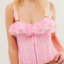 We Are HAH NEW  Rose Quartz Pink Seams Like A Princess Romantic Corset Top S Photo 0