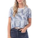 Alternative  Eco Headliner Cropped Tee Blue Watercolor Palm MD Photo 0