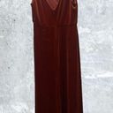 The Moon NWT Dessy VELVET MAXI DRESS WITH SHIRRED BODICE AND FRONT SLIT IN AUBURN Photo 5