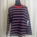 Abound NWT Navy/Red Bold Striped Long Sleeve  Tee Photo 0