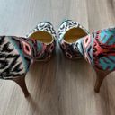 Audrey Brooke  7.5 Colorful Wooden Heel Pumps Photo 2