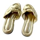 J.Crew  Leather Menorca Padded Twist Knot Flat Sandals Gold Metallic Size 7 Photo 3