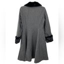 Modcloth NWT  Voodoo Vixen Air of Sophistication Coat Size 6 Grey Black Faux Fur Photo 2