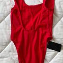 South Beach  Tie Shoulder High Leg One Piece Swim Size 2 (red summer pool) Photo 1