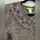 Sigrid Olsen  jeweled cardigan SZ L Photo 1