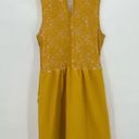 Anthropologie  Maeve mustard yellow dress lace overlay sleeveless fit & flare M Photo 4