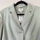 Talbots  Vintage 100% Wool Button Front Blazer Lightweight NEW Green Size 16 Long Photo 2
