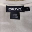 DKNY  Cream Silk Racerback Sleeveless Tank w/ Blue “DNKY” Logo Sequined NWT Sz M Photo 6