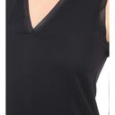 Vince Silk Rib Trim Black Sleeveless Shift Dress Photo 2