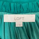 The Loft  Green Pleated Ruffle Tie Neck Long Sleeve Top Size Medium Photo 4