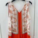 Violet+Claire  Orange Boho Floral Sleeveless V-neck Tank Blouse- Size Medium Photo 1