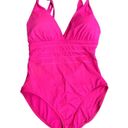 La Blanca  Island Goddess Multi-Strap Cross-back One Piece Barbie Pink Size 10 Photo 2