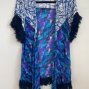 Maaji  blue swim cover up with fringe trim small Photo 1