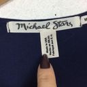 Michael Stars  Blue Ruched 3/4th Sleeve Midi Dress Medium Photo 4