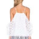 Parker  Camila White Cold Shoulder Crochet Eyelet Flirty Fun Blouse Top [size M] Photo 1