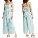 Nordstrom  NWT gingham checkered jumpsuit with tie back in Green wasabi. Size S. Photo 1