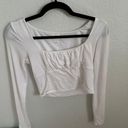 Wilfred Free White  Long Sleeve Crop Top Photo 0