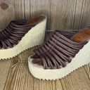 Nine & Co. Vintage 90s Y2k 9 & Co. brown platform chunky textured braided wedge sandals 6 Photo 0