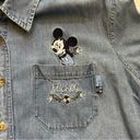 Disney Vintage XL embroidered Mickey jean button shirt sleeve shirt Photo 3