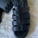 New black straps chunk heels sandals, size 8 Photo 2