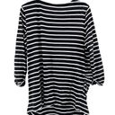 New Look  Maternity Black & White Striped Print Ruched Sides 3/4 Sleeve Shirt 14 Photo 6