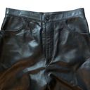 Butter Soft Le Cuir Niko Leather  High Waisted Trouser Pant Sz. 14 Black Lined Photo 2