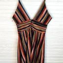 BCBGeneration  Multicolored Striped Spaghetti Strap Dress V Neck New Size 4 Photo 2