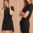 Wilfred Free  Aritzia Black Bair T-Shirt Dress Tie Front Wrap Short Sleeve Size S Photo 1