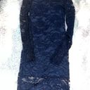 H&M Navy Blue Off Shoulder Lace Dress Photo 4