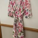 Show Me Your Mumu EUC  Bridal White and Pink Floral Robe Size S-L Photo 2