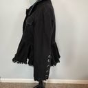 Free People  Willow Spring Peplum Black Denim Jacket size XS Photo 2