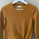 Madewell Ribbed Long Sleeve Front Knot Top Small Photo 2