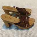 Reba Women's  Leather Brown Tan Clog Heels Size 8 GUC #CL-16 Photo 1