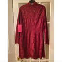 Betsey Johnson  Red floral lace dress women’s size 12 NWT long lace sleeves Photo 6