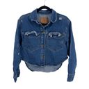 Boom Boom Jeans  Los Angeles Women's High Low Denim Shirt Jacket Size Small NWOT Photo 3
