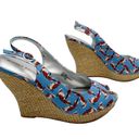 Audrey Brooke  Novelty Bird Peep Toe Espadrille Wedges Photo 7